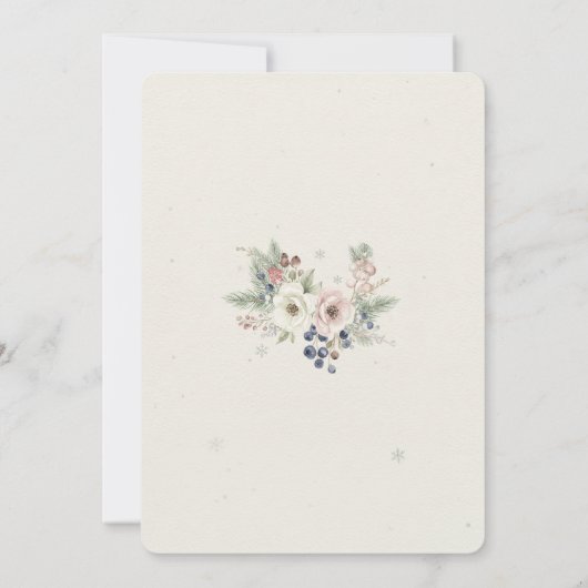 Elegant Winter Floral Wedding Invitation 招待状 (裏面)