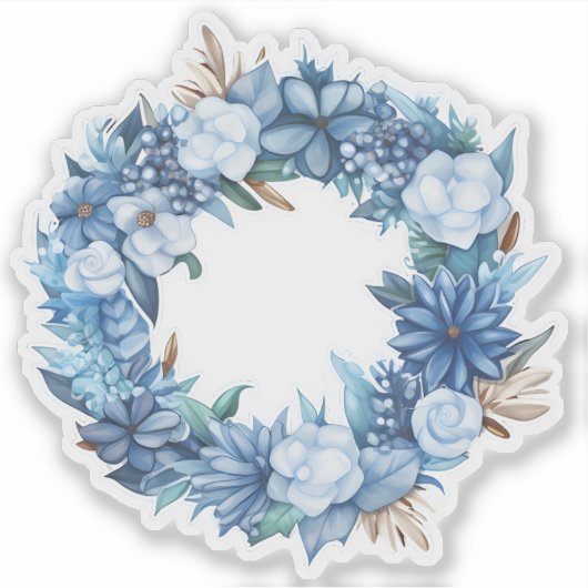 Elegant Winter Flower Wreath シール (正面)