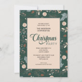 Elegant Winter Foliage Office Christmas Party 招待状 (正面)