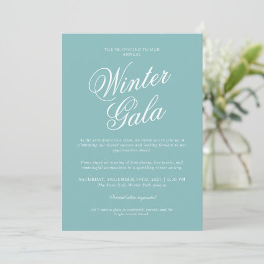 Elegant Winter Gala Invitation Formal Holiday 招待状 (スタンド正面)