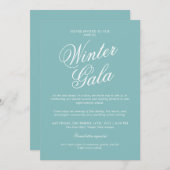 Elegant Winter Gala Invitation Formal Holiday 招待状 (正面/裏面)