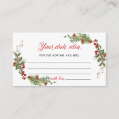 Elegant Winter Greenery Date idea エンクロージャーカード (正面)