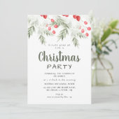 Elegant Winter Greenery Watercolor Christmas Party 招待状 (スタンド正面)
