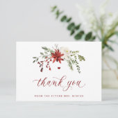 Elegant Winter Greenery Wedding Bridal Shower サンキューカード (スタンド正面)