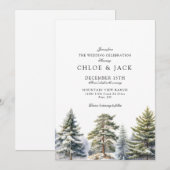 Elegant Winter Greenery Wedding Invitation 招待状 (正面/裏面)