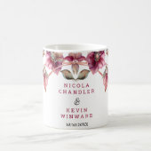 Elegant Winter Hellebore Floral Burgundy Wedding コーヒーマグカップ (中央)