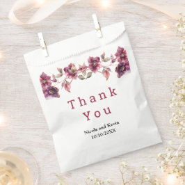 Elegant Winter Hellebore Floral Burgundy Wedding フェイバーバッグ