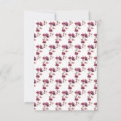 Elegant Winter Hellebore Floral Burgundy Wedding  出欠カード (裏面)