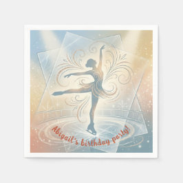 Elegant Winter Ice Skating Birthday  スタンダードカクテルナプキン