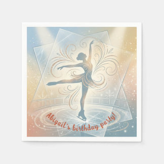 Elegant Winter Ice Skating Birthday  スタンダードカクテルナプキン