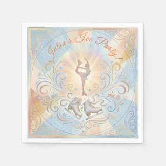 Elegant Winter Ice Skating Birthday  スタンダードカクテルナプキン