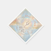 Elegant Winter Ice Skating Birthday スタンダードカクテルナプキン (角)