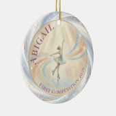 Elegant Winter Ice Skating Birthday  セラミックオーナメント (右)