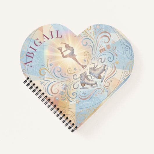 Elegant Winter Ice Skating Birthday  ノートブック (正面)