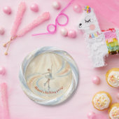 Elegant Winter Ice Skating Birthday ペーパープレート (パーティー)