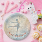 Elegant Winter Ice Skating Birthday ペーパープレート (パーティー)