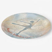 Elegant Winter Ice Skating Birthday ペーパープレート (アングル)