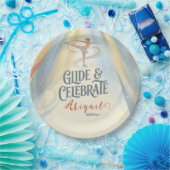 Elegant Winter Ice Skating Birthday Invitation ペーパープレート (パーティー)