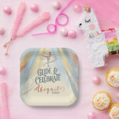 Elegant Winter Ice Skating Birthday Invitation  ペーパープレート (パーティー)