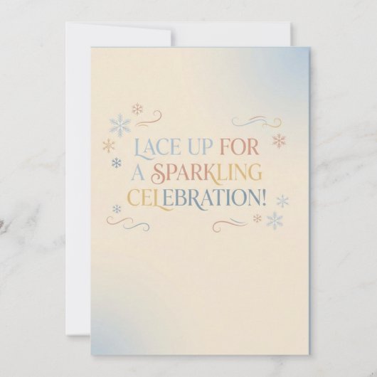 Elegant Winter Ice Skating Birthday Invitation 招待状 (裏面)