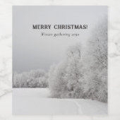 Elegant Winter Landscape Christmas ワインラベル (シングルラベル)