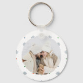 Elegant winter Let it snow custom photo キーホルダー (裏面)