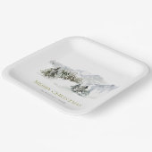 Elegant Winter Mountain Christmas ペーパープレート (傾斜あり)