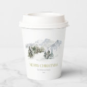 Elegant Winter Mountain Christmas 紙コップ (裏面)