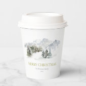 Elegant Winter Mountain Christmas 紙コップ (正面)