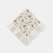 Elegant Winter Napkins with Pinecones 縁ありカクテルナプキン (角)