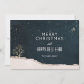 Elegant Winter Night Christmas Business シーズンカード (正面)