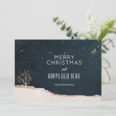 Elegant Winter Night Christmas Business シーズンカード (スタンド正面)