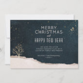 Elegant Winter Night Christmas Business シーズンカード (正面)