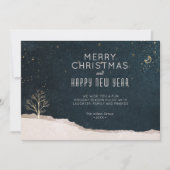 Elegant Winter Night Christmas Business シーズンカード (正面)
