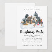 Elegant Winter Nostalgic Vintage Christmas Party 招待状 (正面/裏面)