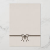 Elegant Winter Pine Tree Wreath Bow Photo Frame 箔シーズンカード (裏面)