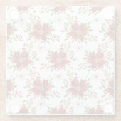 Elegant Winter Poinsettia Floral Pattern ガラスコースター (裏面)