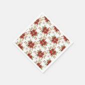 Elegant Winter Poinsettia Floral Pattern スタンダードカクテルナプキン (角)