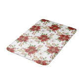 Elegant Winter Poinsettia Floral Pattern バスマット (アングル)