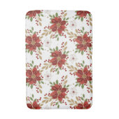 Elegant Winter Poinsettia Floral Pattern バスマット (正面縦)