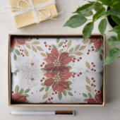 Elegant Winter Poinsettia Floral Pattern 薄葉紙 (ギフト)