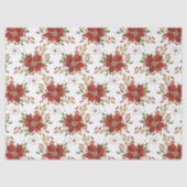 Elegant Winter Poinsettia Floral Pattern 薄葉紙 (正面)