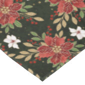 Elegant Winter Poinsettia on Dark Background テーブルクロス (アングル)