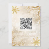 Elegant Winter RSVP Card | Ivory & Gold Snowflake 招待状 (裏面)