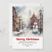 Elegant winter scene card rustic festive red green シーズンカード (正面)
