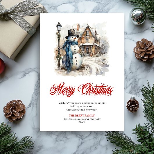 Elegant winter scene Christmas greeting card シーズンカード