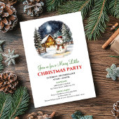 Elegant Winter Scene Christmas Party Invitation 招待状