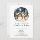 Elegant Winter Scene Christmas Party Invitation 招待状 (正面)