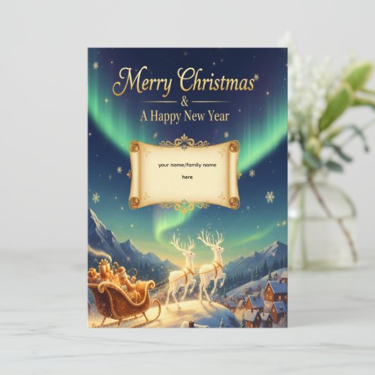 Elegant Winter Scene Personalized Christmas Greeti (スタンド正面)