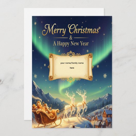 Elegant Winter Scene Personalized Christmas Greeti (正面/裏面)